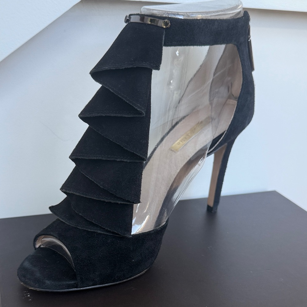 Louise et Cie Black Ruffle Heels